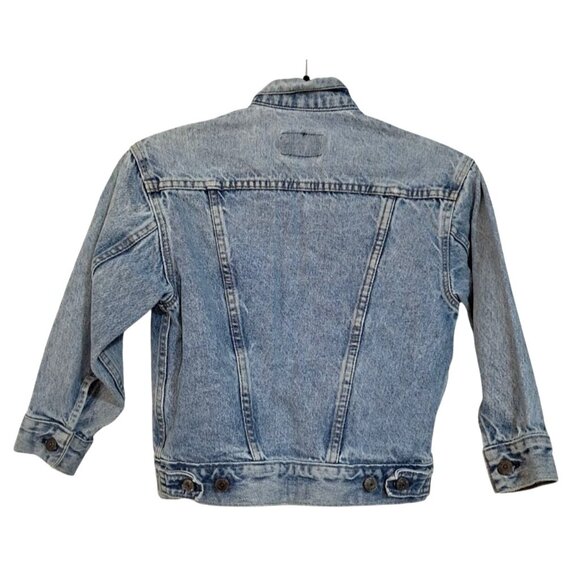 Vintage 90s Levis Stonewash Denim Trucker Jacket XXS Petite Made in USA Custom S - Picture 9 of 14